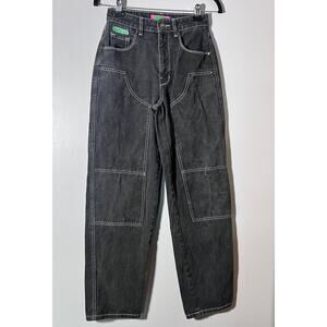Gmpyre Jeans Sz 0 Gray Wide Leg Emo Grunge Y2K Baggy Denim Alt Streetwear